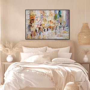 STONES OF SOLACE: Textured Impasto Painting of an Ancient Cityscape