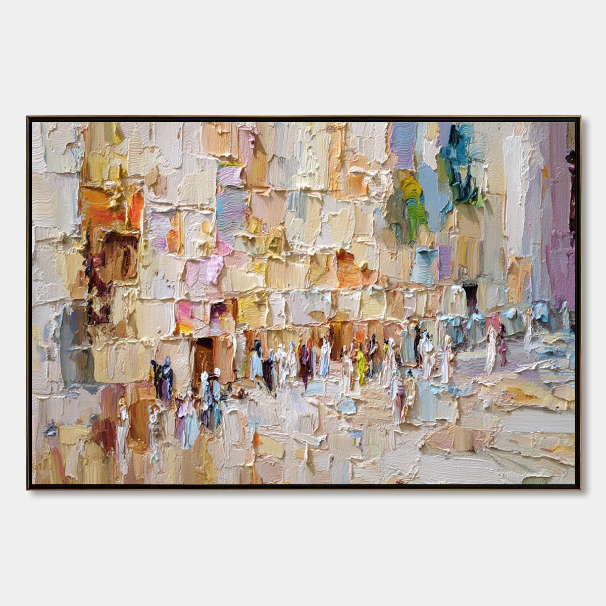 STONES OF SOLACE: Textured Impasto Painting of an Ancient Cityscape