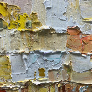 STONES OF SOLACE- Textured Impasto Painting of an Ancient Cityscape