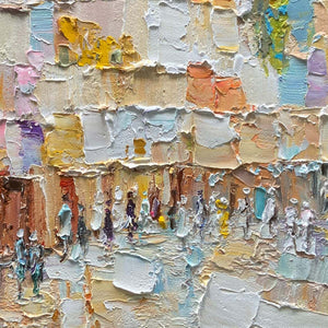 STONES OF SOLACE- Textured Impasto Painting of an Ancient Cityscape
