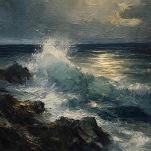 STORM TIDE: Stormy Ocean Seascape Painting