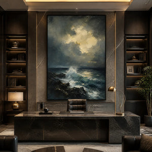 STORM TIDE: Stormy Ocean Seascape Painting