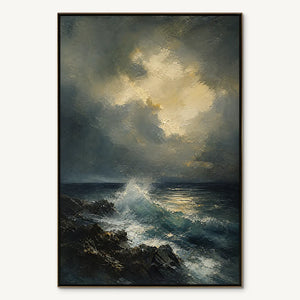 STORM TIDE: Stormy Ocean Seascape Painting