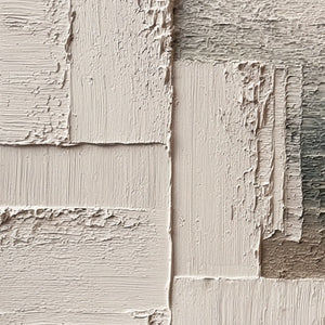 STRATA original handmade abstract wall art: textured impasto, Wabi Sabi beige/grey