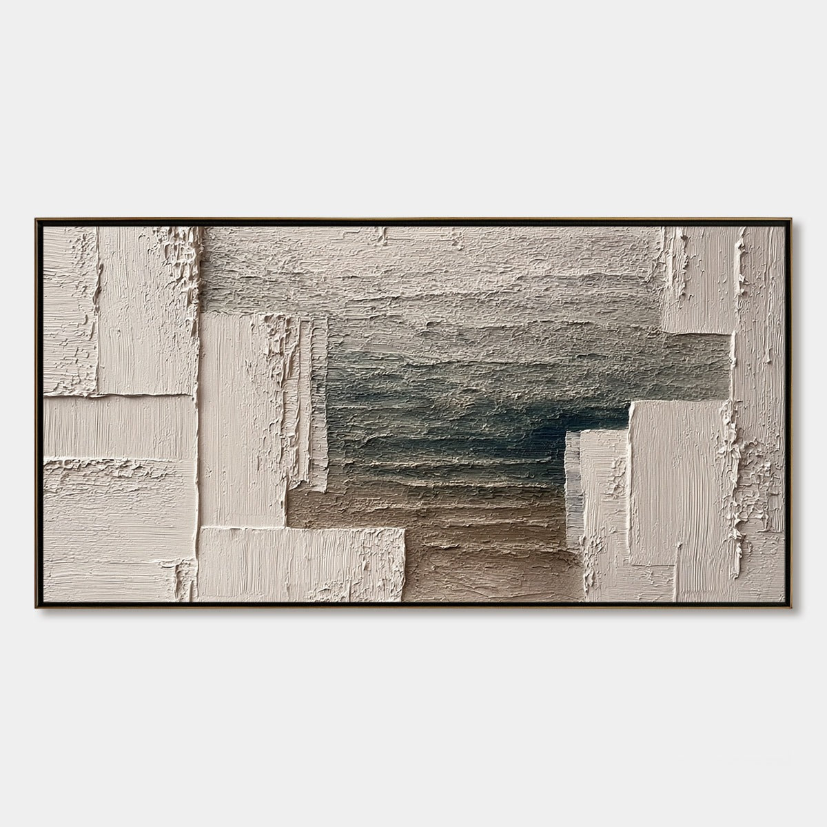 STRATA: Large Horizontal Textured Wabi Sabi Abstract Painting