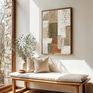 STRATA original handmade abstract oil painting, neutral textured modern wall art