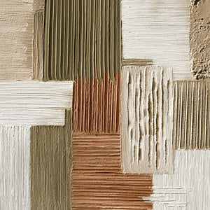 Thick impasto textured abstract neutral oil painting for modern wall art