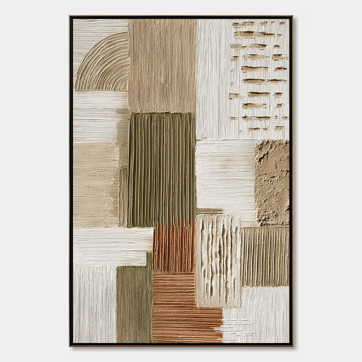 STRATA Textured Abstract Neutral Oil Painting for Modern Wall Art