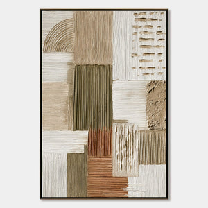 STRATA original handmade textured abstract oil painting for modern wall art.