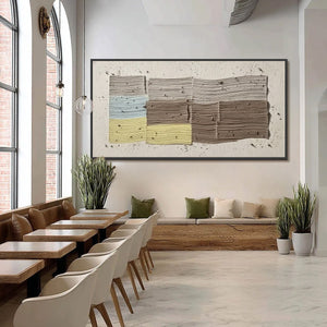 Original handmade abstract painting 'STRATA', textured acrylic art in earthy hues.