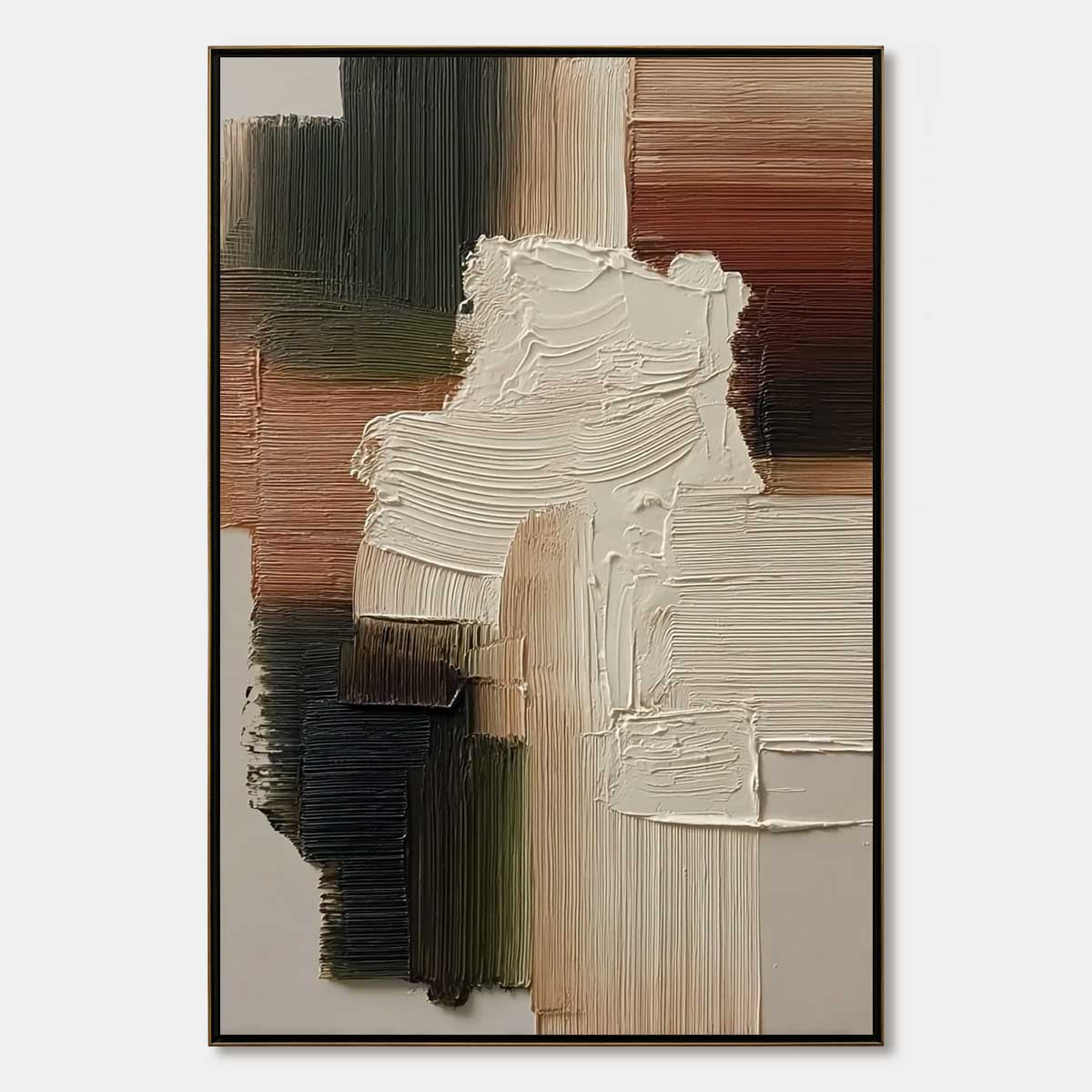 STRATA: Vertical Wabi Sabi Textured Abstract Painting