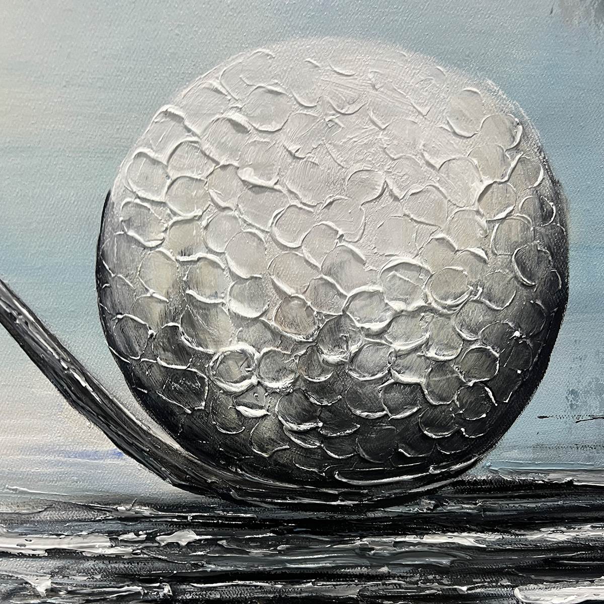 STROKE OF GENIUS: Textured Golf Still Life Oil Painting