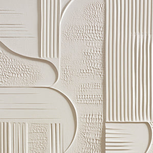 STRUCTURED CALM: Textured White Minimalist Abstract Wabi Sabi Wall Art