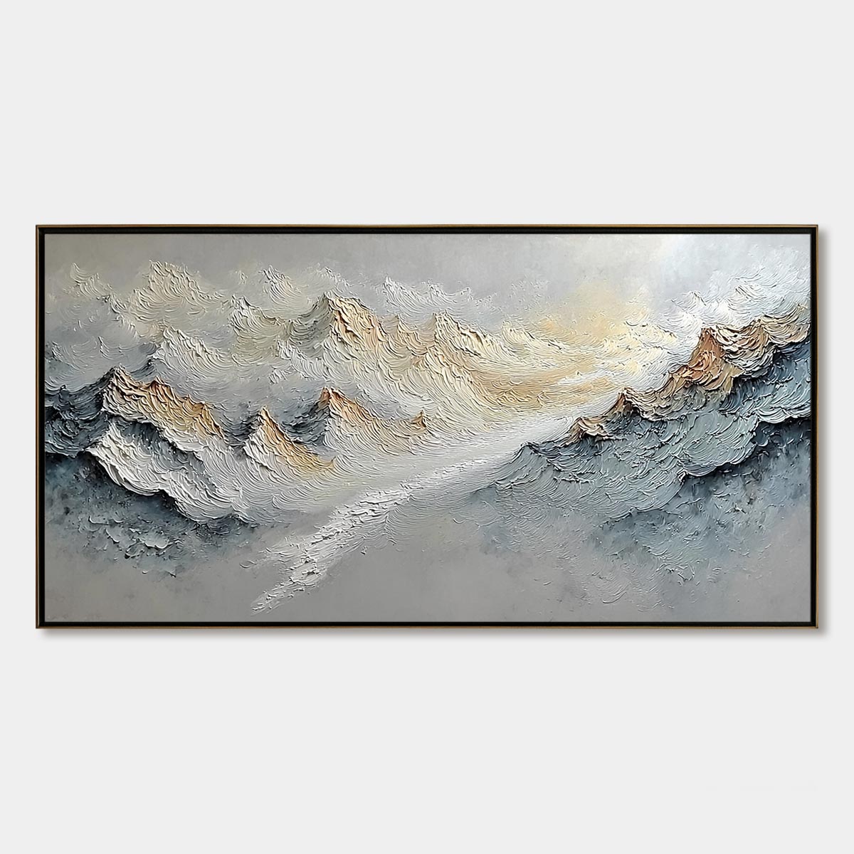 SUMMIT'S WHISPER: Textured Wabi Sabi Abstract Mountain Landscape Painting
