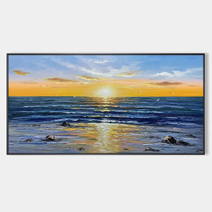 Panoramic Beach Sunset Painting