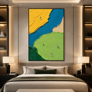 SUNLIT FIGURES: Bold Color Field People Painting