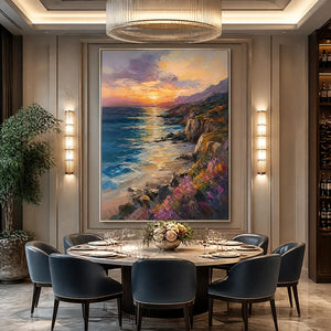 SUNSET CLIFFS: Sunset Coastal Cliffs Painting