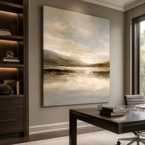 Silver Estuary in a refined office, frameless