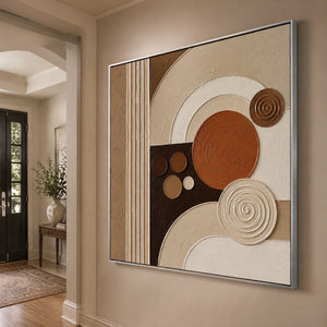 Circular Terrain in a refined entry hall with silver frame