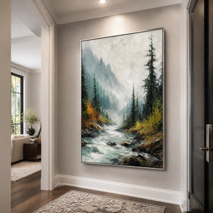 Evergreen Rush in a refined entry hall with silver frame