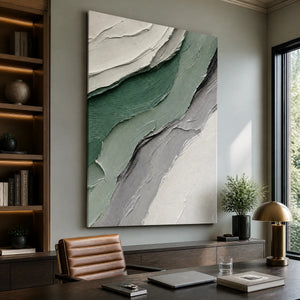 Jade Strata in a refined office, frameless