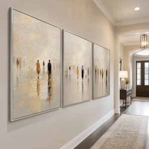 Distant Gathering in a refined entry hall with silver frame