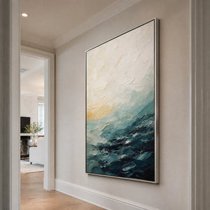 Deep Water Rise in a refined entry hall with silver frame