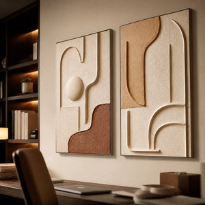 Modern Relief Pair in a refined office, frameless