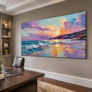 Prismatic Tide in a refined office, frameless