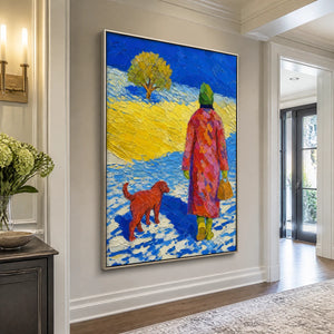 Winter Companions in a refined entry hall with silver frame