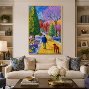 Violet Garden Walk in a refined living room with gold frame