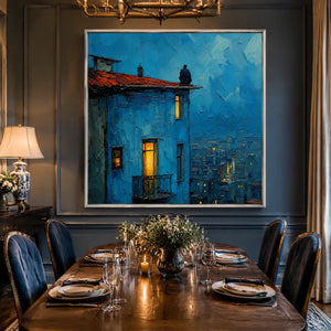 Blue Hour Rooftop in a refined dining room with white frame