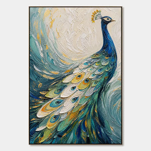 Sapphire Plume hand-painted artwork