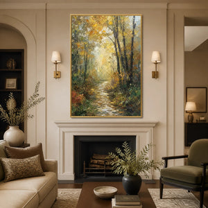 Forest Cathedral Light in a refined living room with gold frame