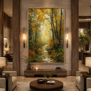 Forest Cathedral Light in a refined hotel interior with wood frame