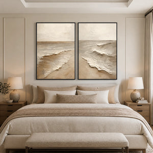 Coastal Fold Duet in a refined bedroom with black frame