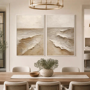 Coastal Fold Duet in a refined dining room with white frame