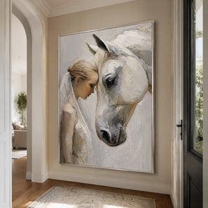 Quiet Bond in a refined entry hall with silver frame