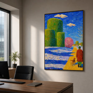 Garden Pilgrim in a refined office, frameless