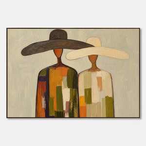 Sun Hat Duo hand-painted artwork