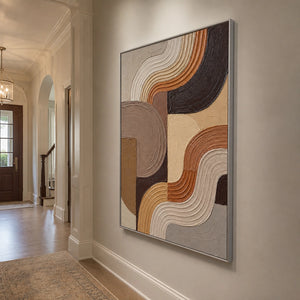 Earthen Wavework in a refined entry hall with silver frame