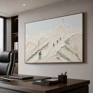 Ascent To Silence in a refined office, frameless