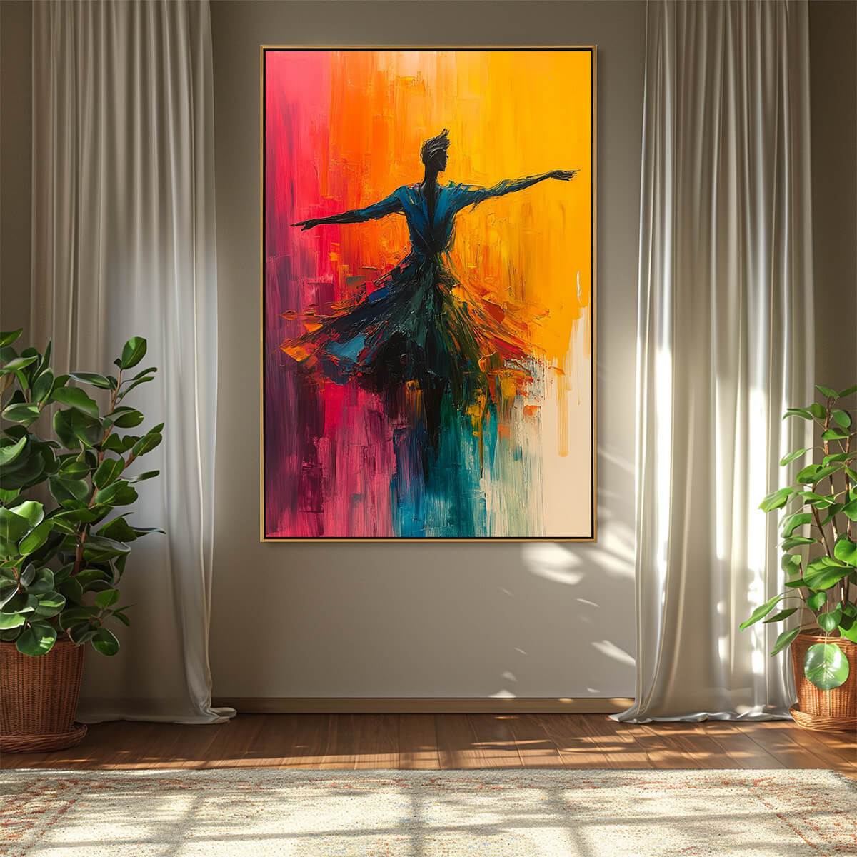 Soulflight: Textured Impasto Figurative Oil Painting Canvas Wall Art Dancer Decor