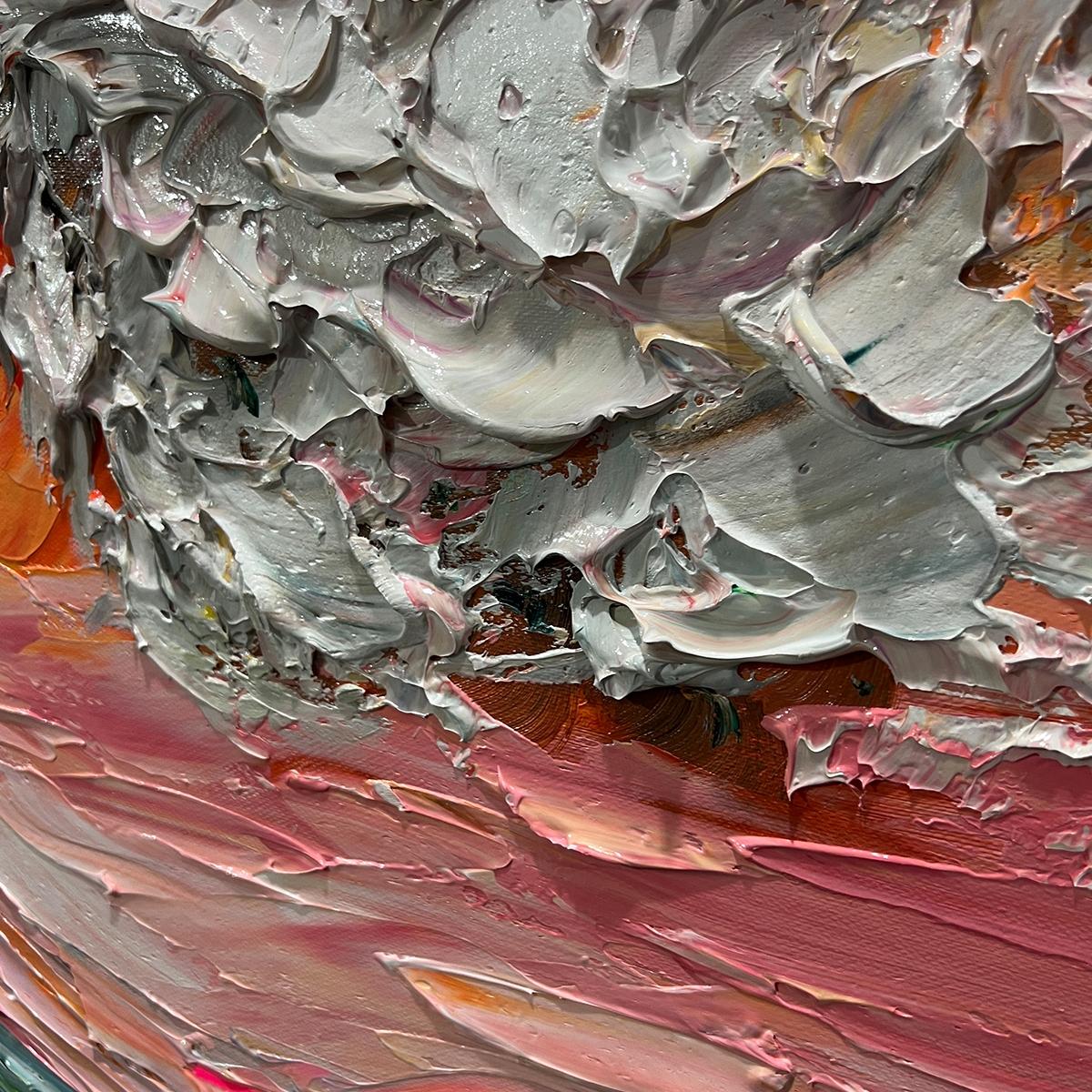 Sunset Surge: Original Impasto Ocean Wave Oil Painting - Textured Seascape Wall Art Decor