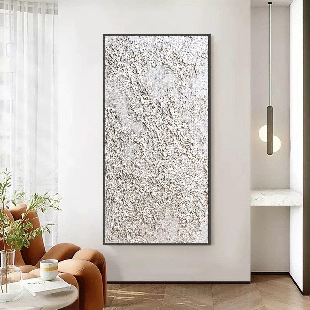 TERRA ALBA: Textured White Wabi Sabi Minimalist Painting
