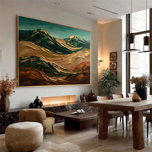 TERRA DORATA: Textured Abstract Mountain Landscape Painting
