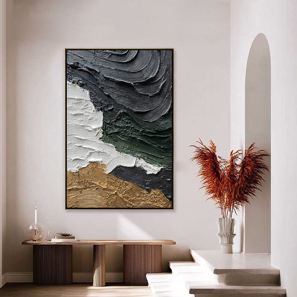 TERRA FIRMA: Heavily Textured Wabi Sabi Abstract Landscape Painting