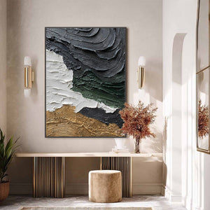 TERRA FIRMA: Heavily Textured Wabi Sabi Abstract Landscape Painting
