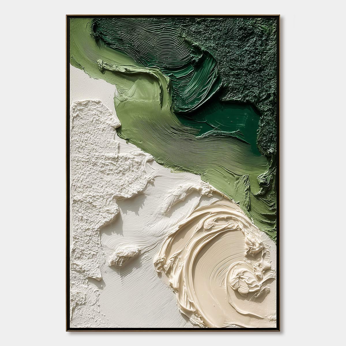 Terra Firma: Green Textured Abstract Impasto Oil Painting