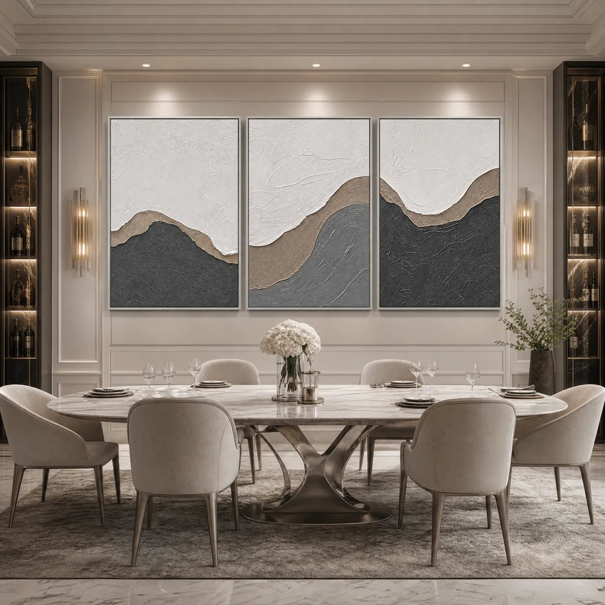 TERRA FIRMA: Textured Minimalist Abstract Earth-Tone Triptych